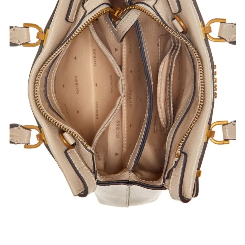 Guess Sestri Mini Beige Satchel Bag NWT - Picture 4 of 9